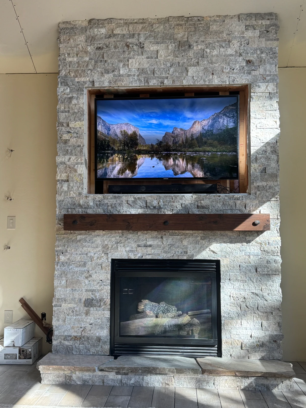 Stone Fireplace & Mantel — Nevada County, CA