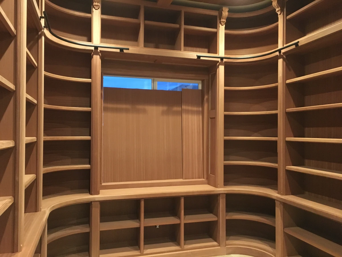 Curved shelving takes shape